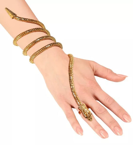 E-Carnavalskleding.nl Vinger armband slang goud Teun