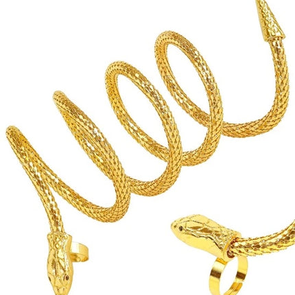 E-Carnavalskleding.nl Vinger armband slang goud Teun
