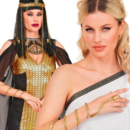 E-Carnavalskleding.nl Vinger armband slang goud Teun