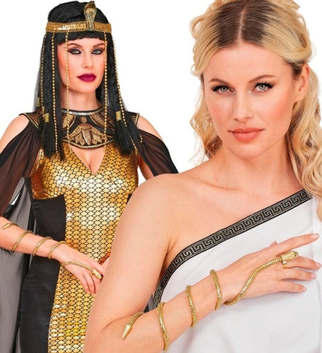 E-Carnavalskleding.nl Vinger armband slang goud Teun