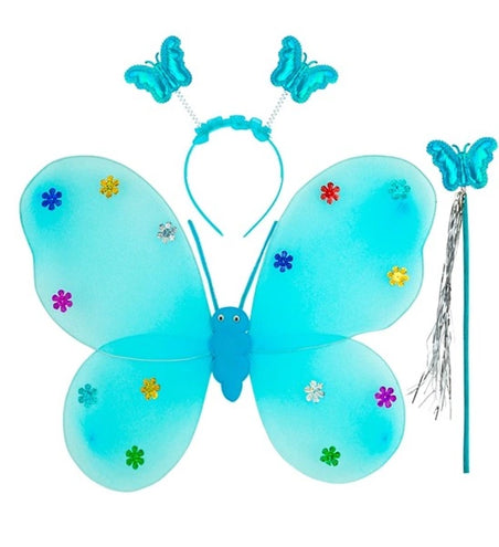 E-Carnavalskleding.nl Vlinder set blauw Noah