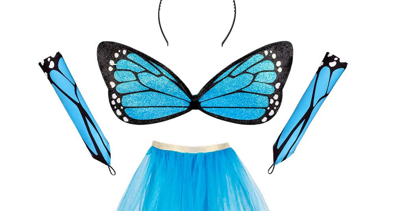 E-Carnavalskleding.nl Vlinder verkleed set blauw kind