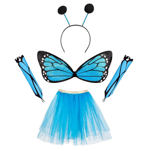 E-Carnavalskleding.nl Vlinder verkleed set blauw kind
