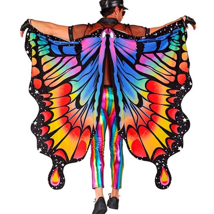 E-Carnavalskleding.nl Vlinder vleugels regenboog 175 x 140cm Sara