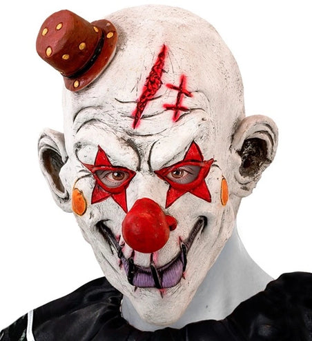 E-Carnavalskleding.nl Volledig masker killer clown met hoed Nora