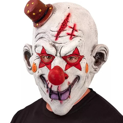 E-Carnavalskleding.nl Volledig masker killer clown met hoed Nora