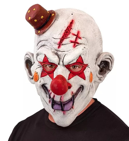 E-Carnavalskleding.nl Volledig masker killer clown met hoed Nora
