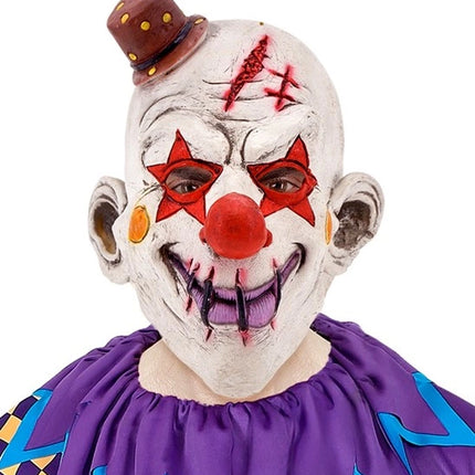 E-Carnavalskleding.nl Volledig masker killer clown met hoed Nora
