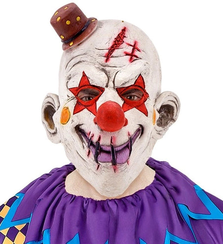 E-Carnavalskleding.nl Volledig masker killer clown met hoed Nora