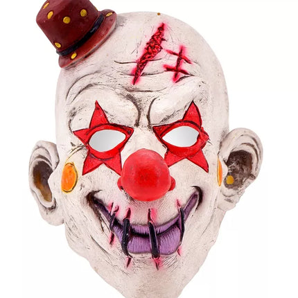 E-Carnavalskleding.nl Volledig masker killer clown met hoed Nora