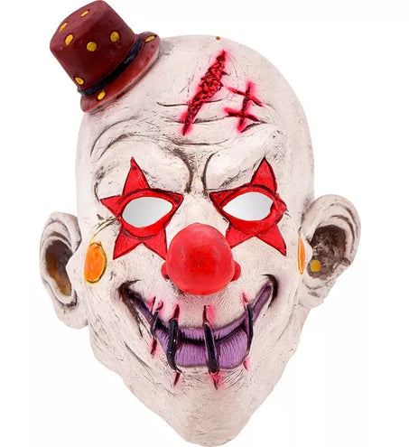 E-Carnavalskleding.nl Volledig masker killer clown met hoed Nora