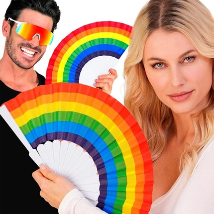 E-Carnavalskleding.nl Waaier regenboog Anouk