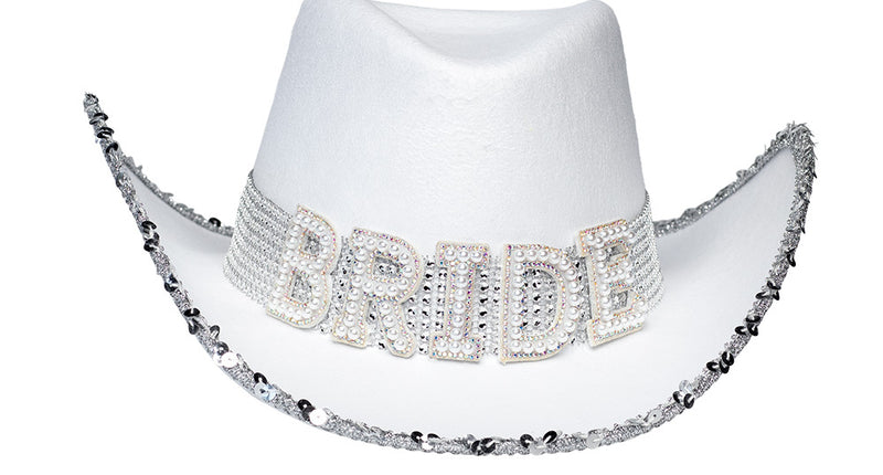 E-Carnavalskleding.nl Witte cowboyhoed 'Bride'