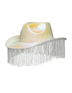 E-Carnavalskleding.nl Witte cowboyhoed met franjes Fabulous