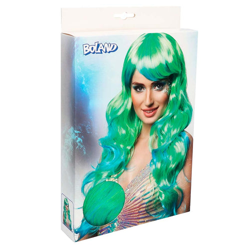 E-Carnavalskleding.nl Zeemeermin pruik aqua groen blauw