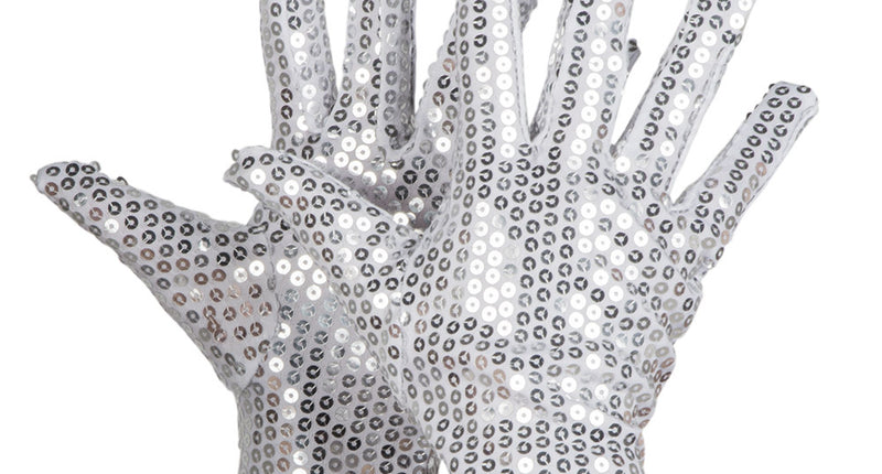 E-Carnavalskleding.nl Zilveren handschoenen pailletten Sequins