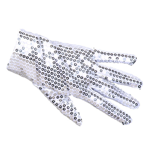 E-Carnavalskleding.nl Zilveren handschoenen pailletten Sequins