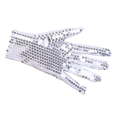 E-Carnavalskleding.nl Zilveren handschoenen pailletten Sequins