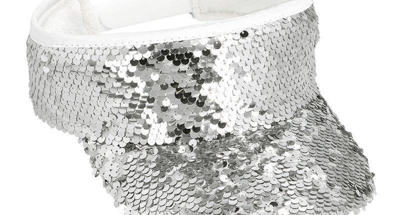 E-Carnavalskleding.nl Zilveren zonneklep glitter pailletten