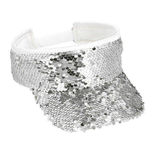 E-Carnavalskleding.nl Zilveren zonneklep glitter pailletten