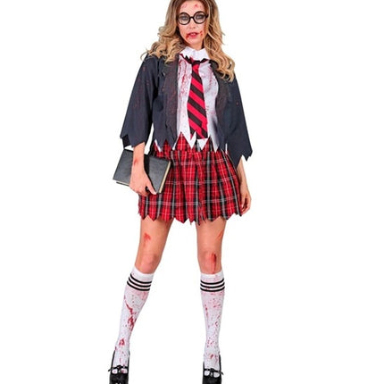 E-Carnavalskleding.nl Zombie schoolmeisje kostuum Emma dames
