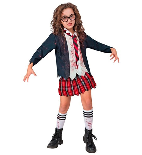 E-Carnavalskleding.nl Zombie schoolmeisje kostuum Emma kinderen