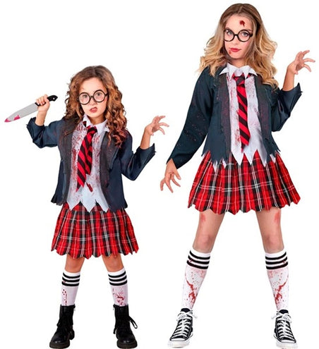 E-Carnavalskleding.nl Zombie schoolmeisje kostuum Emma kinderen