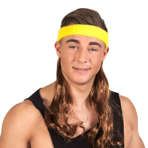 E-Carnavalskleding.nl Zweetband geel met haar