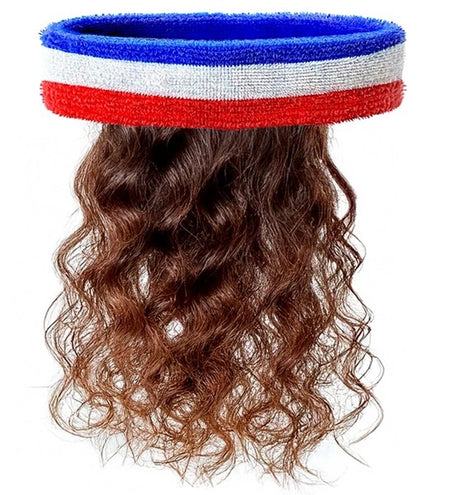 E-Carnavalskleding.nl Zweetband met haar rood/wit/blauw Pim