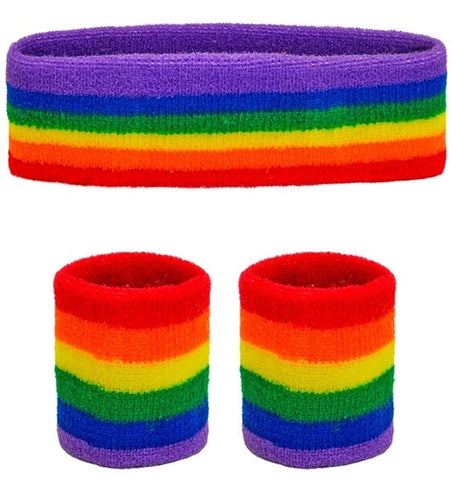 E-Carnavalskleding.nl Zweetband set regenboog Lynn