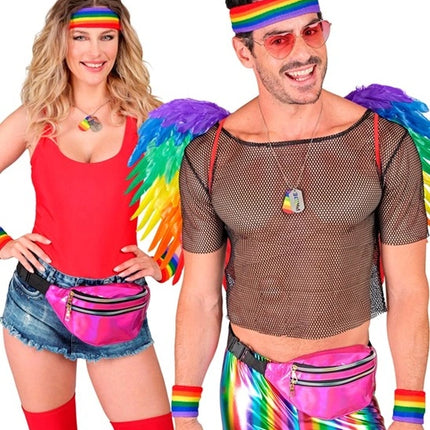 E-Carnavalskleding.nl Zweetband set regenboog Lynn