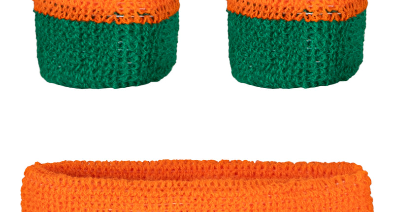 E-Carnavalskleding.nl Zweetbandjes set oranje groen Kruikenstad