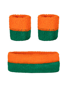 E-Carnavalskleding.nl Zweetbandjes set oranje groen Kruikenstad