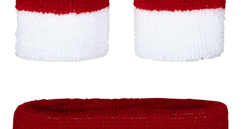 E-Carnavalskleding.nl Zweetbandjes set rood wit
