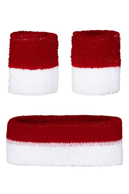 E-Carnavalskleding.nl Zweetbandjes set rood wit
