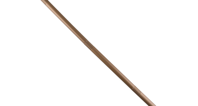 Egyptische staf goudkleurig met ankh-teken met vleugels en oog, 113 cm lang