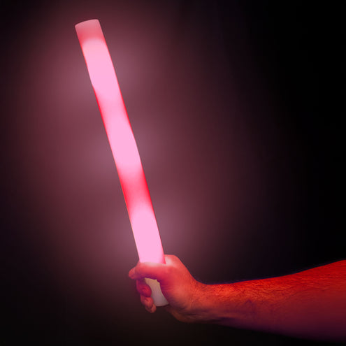 Foam stick led in rode stand, licht van binnenuit door het foam