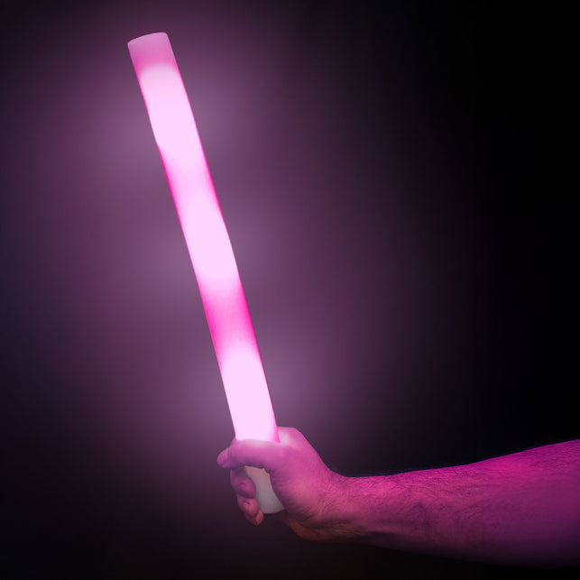 Foam stick led in roze stand, lichtgevende staaf voor een discofeest
