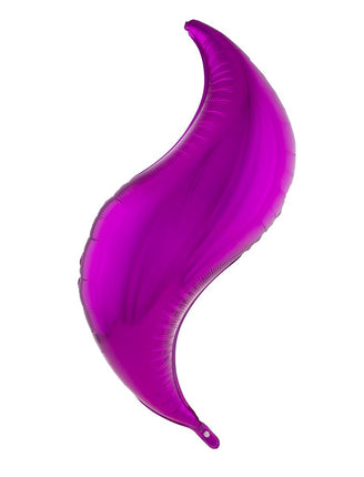 Folieballon curve fuchsiaroze van 102 cm in gebogen S-vorm met glanzende folie