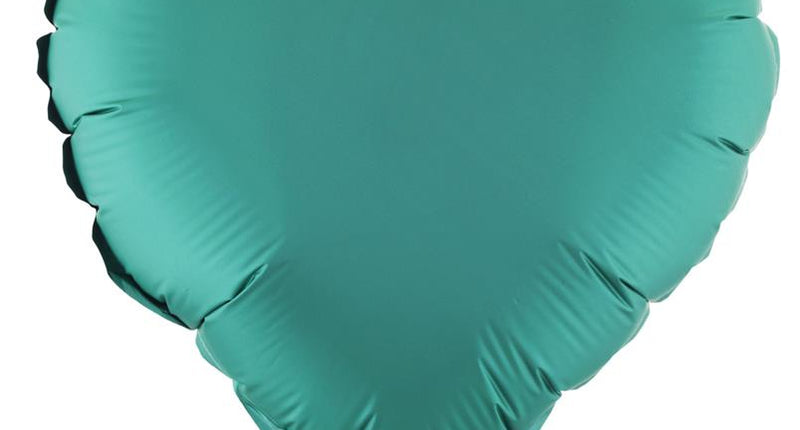 Folieballon hart groen van 11 inch op doorzichtig stokje met kunststof houder