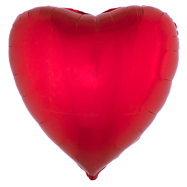 Folieballon hart rood van 76 cm, effen rood met gesealde rand, versiering voor bruiloft of Valentijnsdag