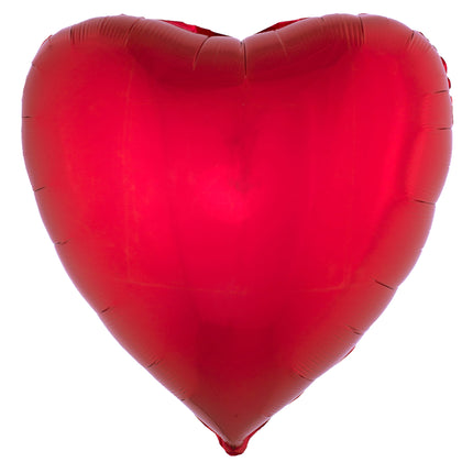 Folieballon hart rood van 76 cm, effen rood met gesealde rand, versiering voor bruiloft of Valentijnsdag