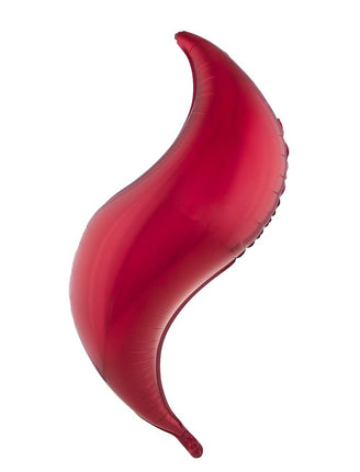 Folieballon S-vorm rood van 102 cm, glanzend folie met golvende curve voor feestversiering