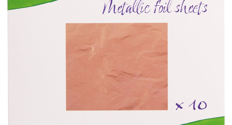 Folievellen rosé goud van PXP in verpakking, 10 metallic vellen van 13 x 13,5 cm