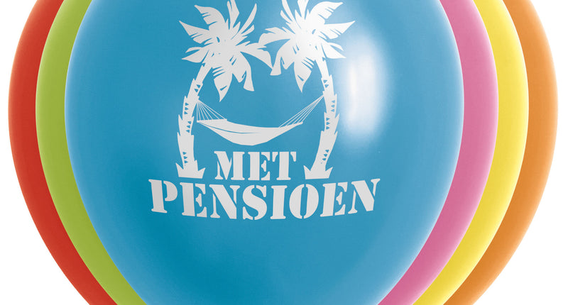 Funny Fashion Ballonnen met pensioen 12 stuks