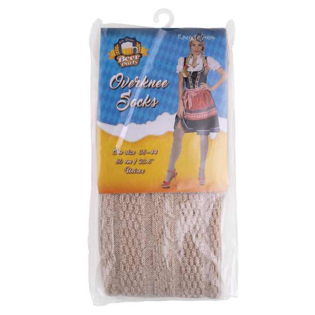 Funny Fashion Beige Tiroler kniekousen