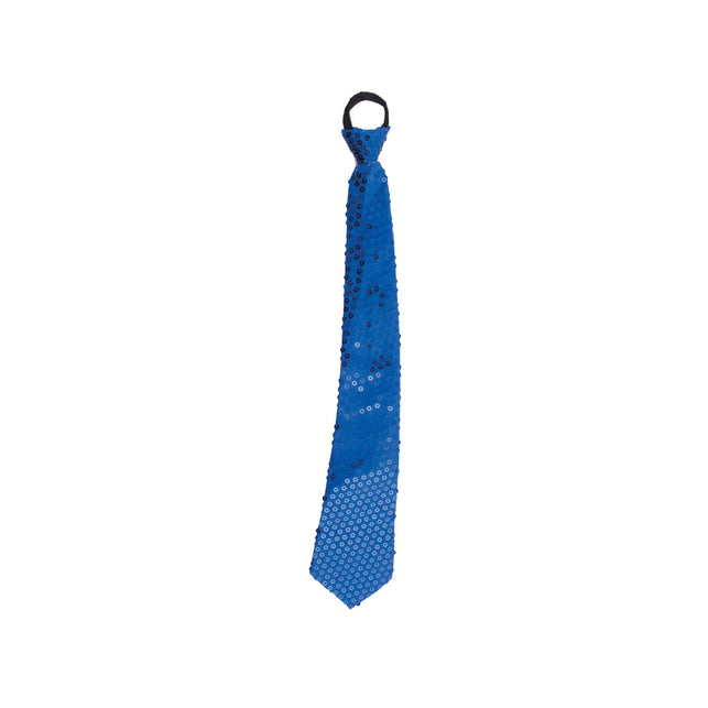 Funny Fashion Blauwe stropdas met pailletten