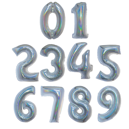 Funny Fashion Folieballon 41cm op stokje glitter zilver