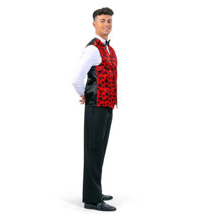 Funny Fashion Gilet dobbelstenen rood/zwart