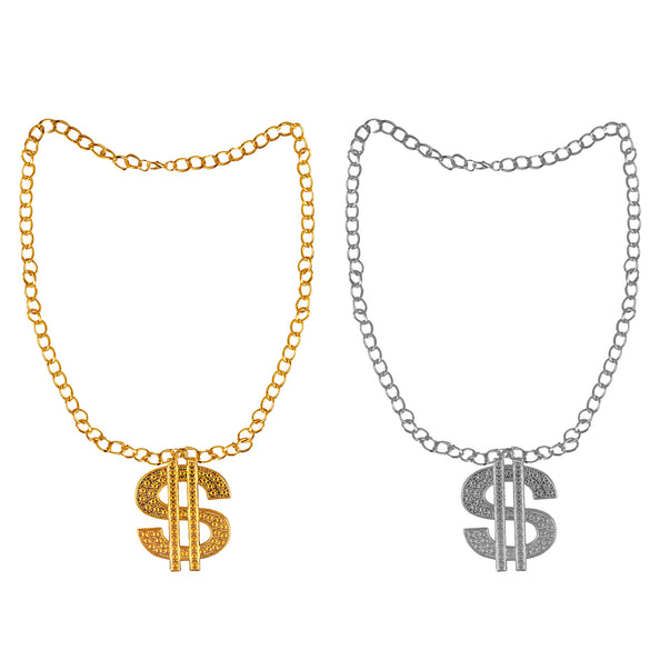 Funny Fashion Halsketting dollarteken goud of zilver
